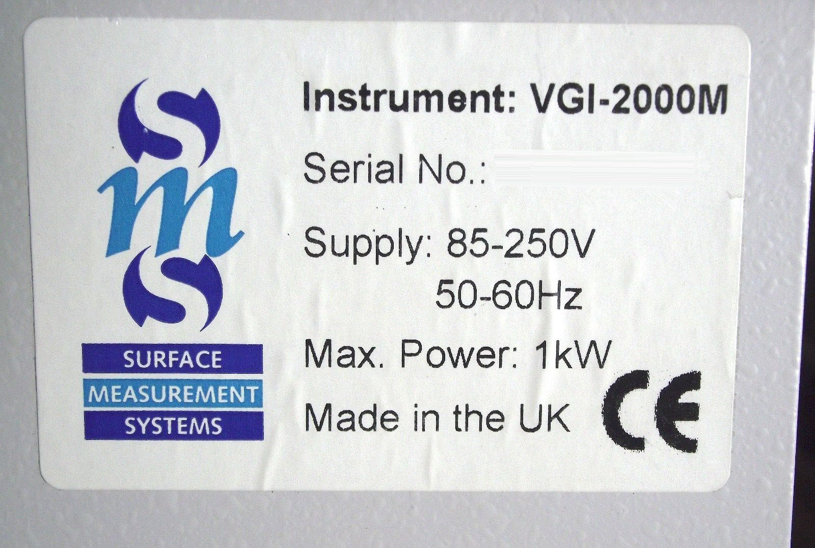 圖為 已使用的 SMS VGI-2000M 待售