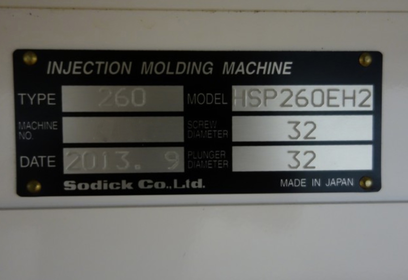 Photo Used SODICK HSP260EH2 For Sale