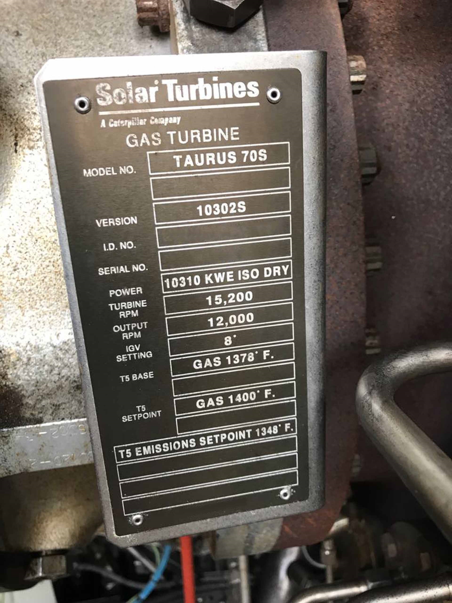 Photo Used SOLAR TURBINE Taurus 70S For Sale