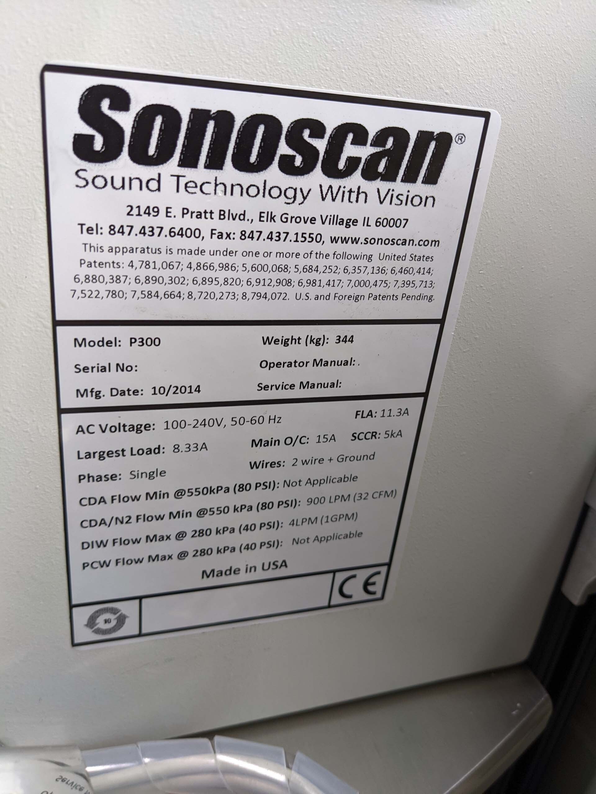 Photo Used SONOSCAN / NORDSON P300 For Sale