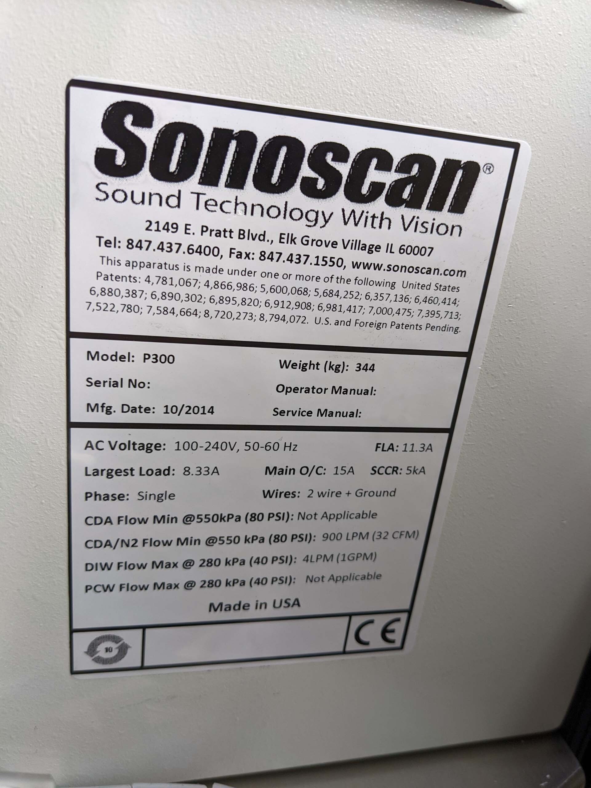 图为 已使用的 SONOSCAN / NORDSON P300 待售