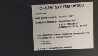 Photo Used SONOSCAN C-SAM D-6000 For Sale