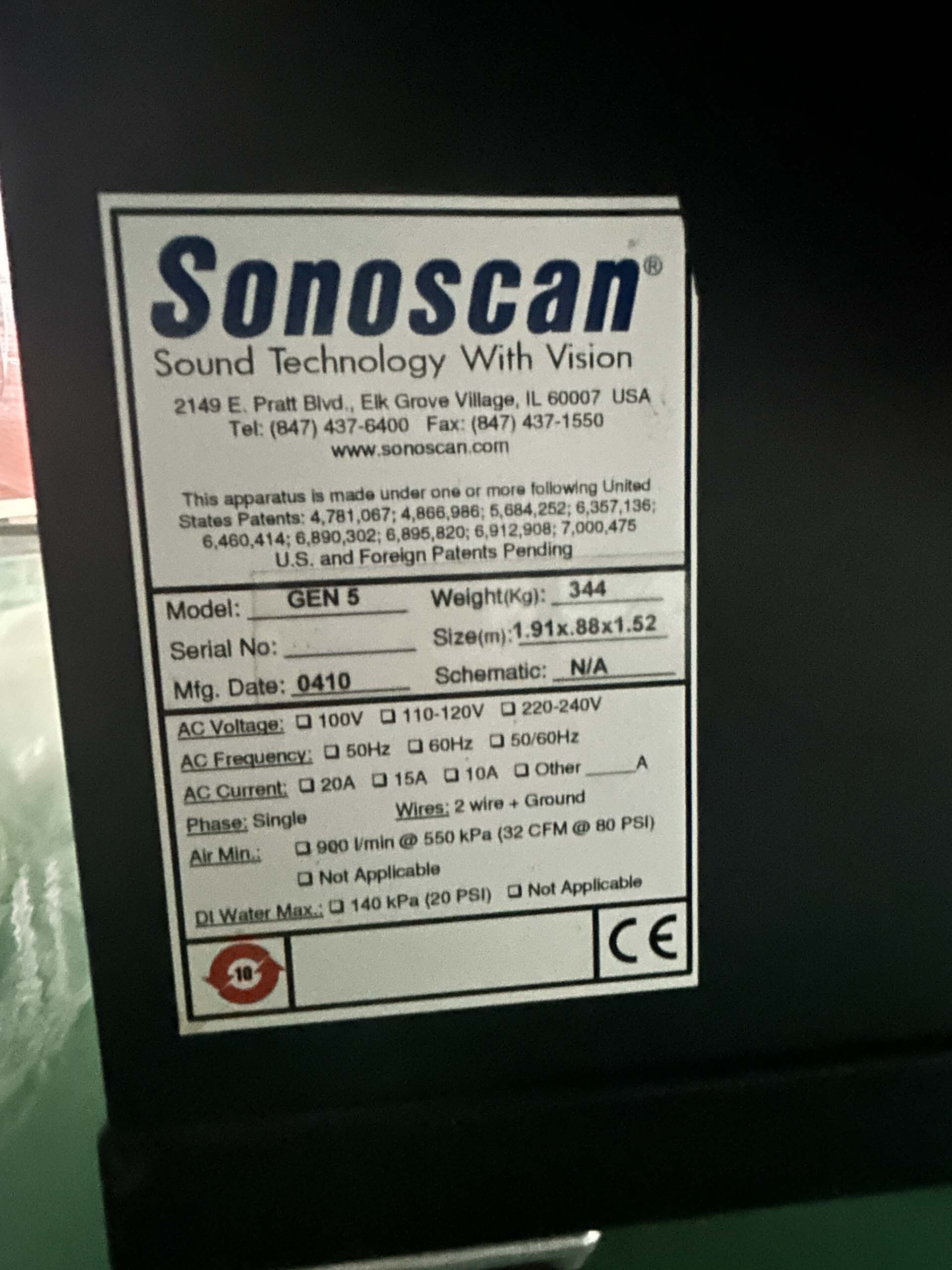 사진 사용됨 SONOSCAN Gen5 판매용