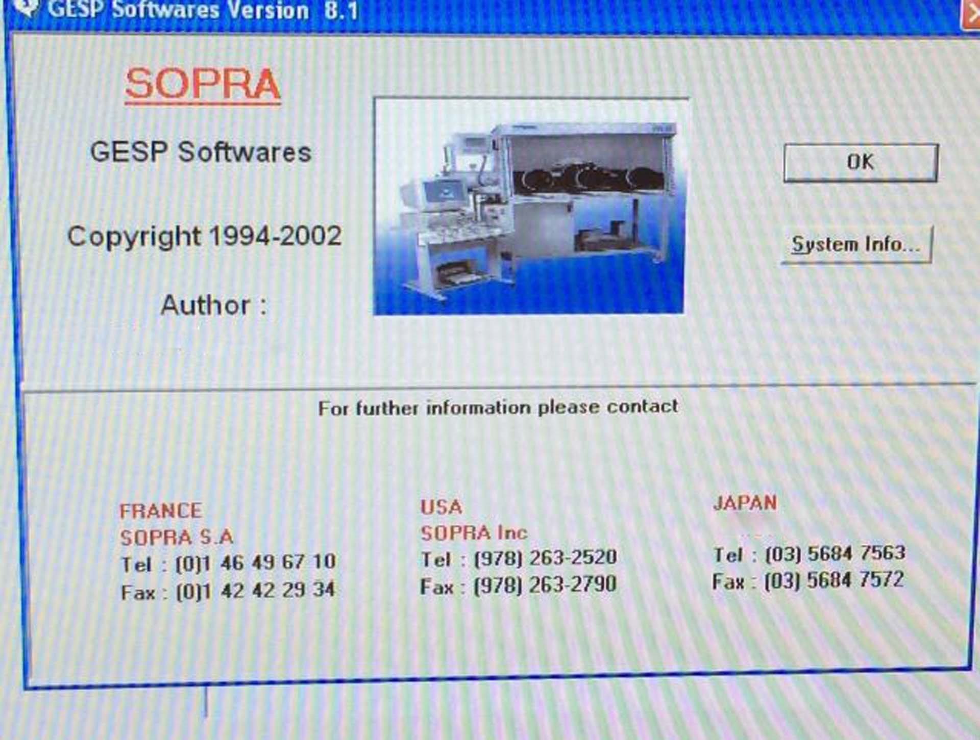 Photo Used SOPRA GESP-5 For Sale