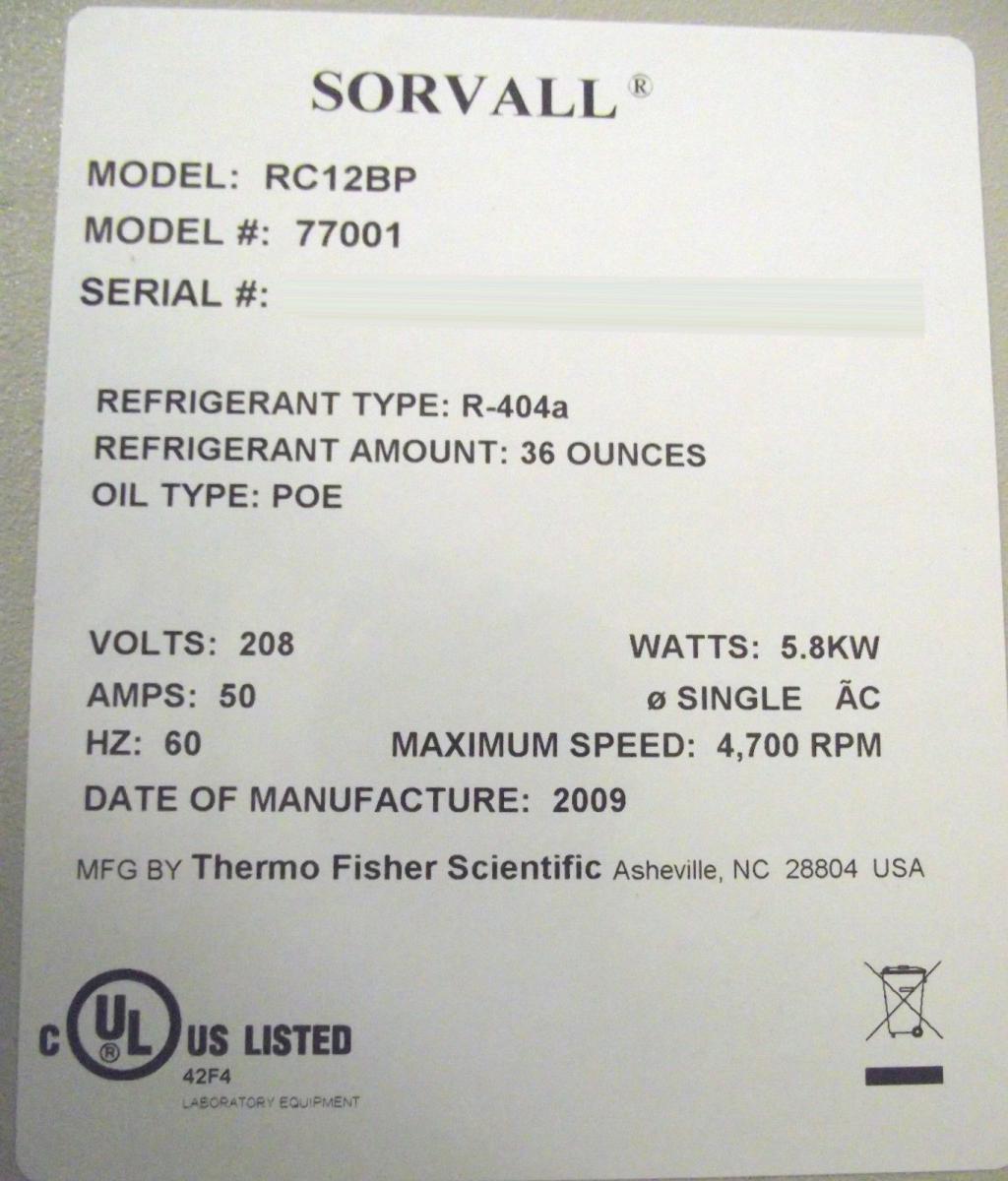 圖為 已使用的 SORVALL RC 12BP 待售
