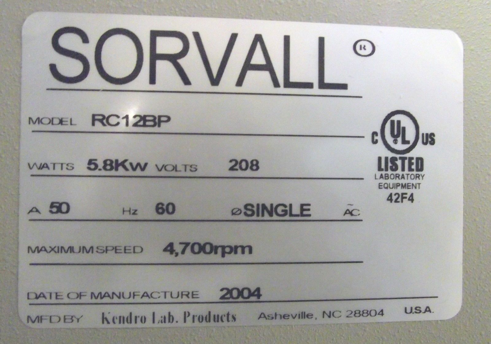 Photo Used SORVALL RC 12BP For Sale