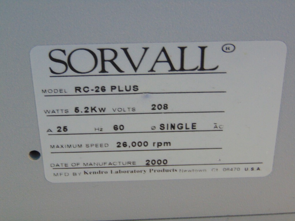 圖為 已使用的 SORVALL RC 26 Plus 待售