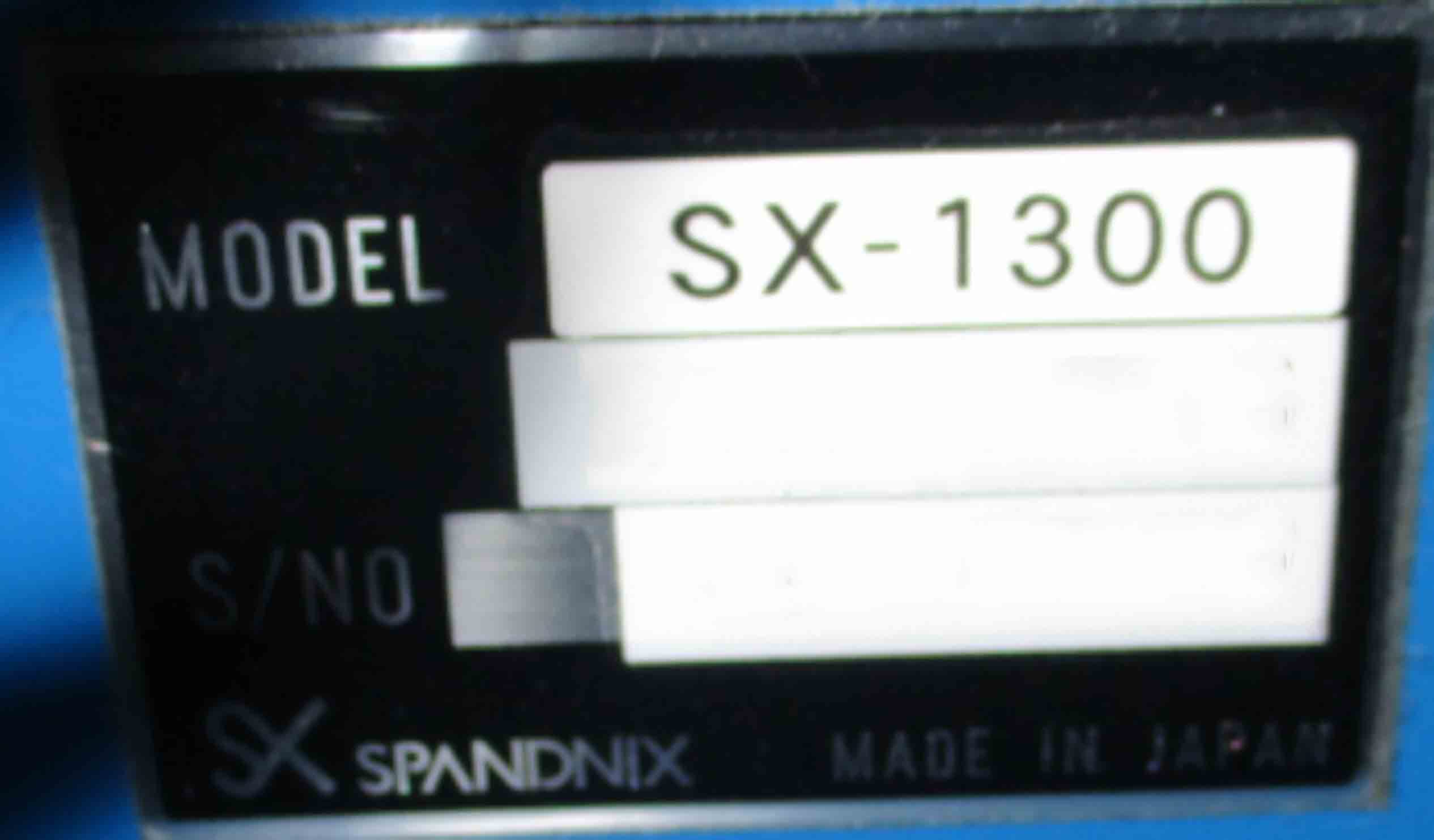 Photo Used SPANDNIX SX-1300 For Sale