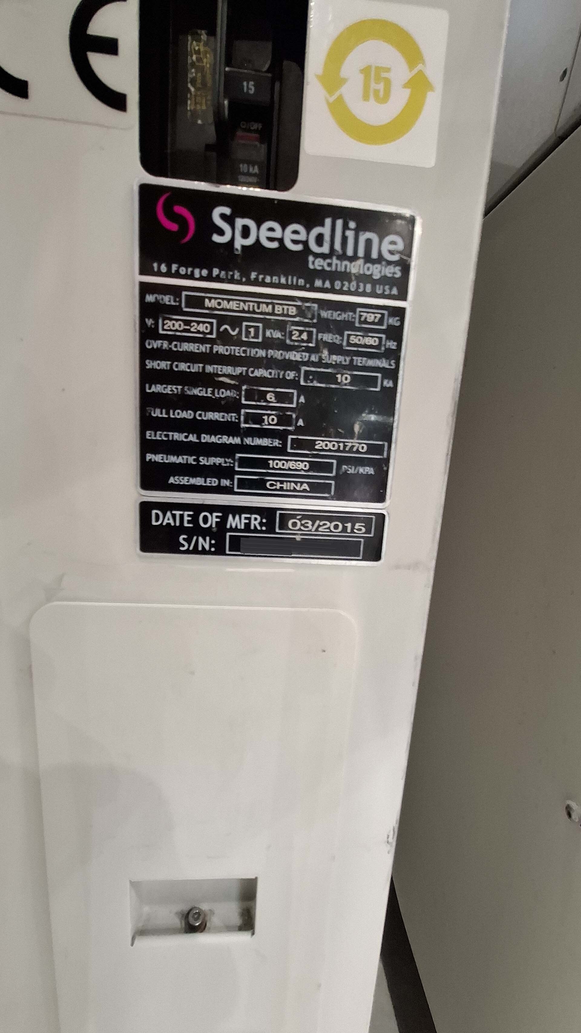图为 已使用的 SPEEDLINE / MPM 100 待售