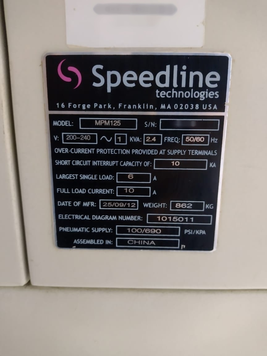 圖為 已使用的 SPEEDLINE / MPM 125 待售
