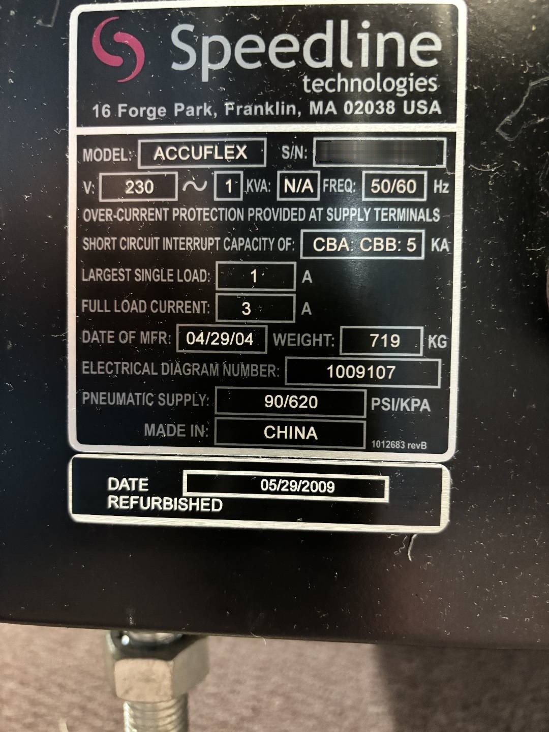 Foto Verwendet SPEEDLINE / MPM Accuflex Zum Verkauf