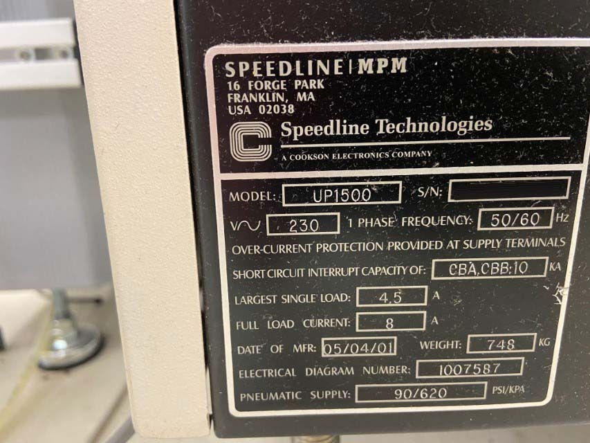 Photo Used SPEEDLINE / MPM UP 1500 For Sale