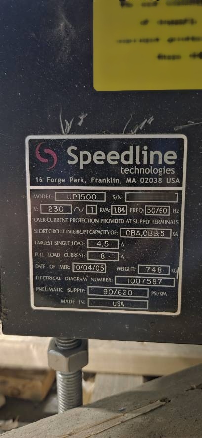 Photo Utilisé SPEEDLINE / MPM UP 1500 À vendre
