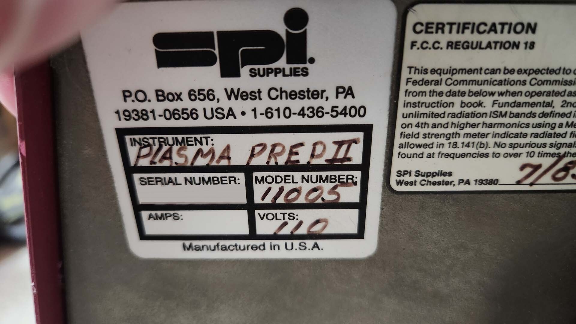 Foto Verwendet SPI Plasma Prep II Zum Verkauf
