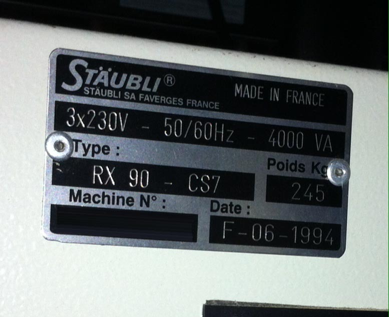 フォト（写真） 使用される STAUBLI RX90-CS7 販売のために