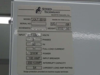STEED TECH Colt 3510-LS-H 확산로 판매 가격 #193455, 2008에 사용됨 > CAE에서 구매