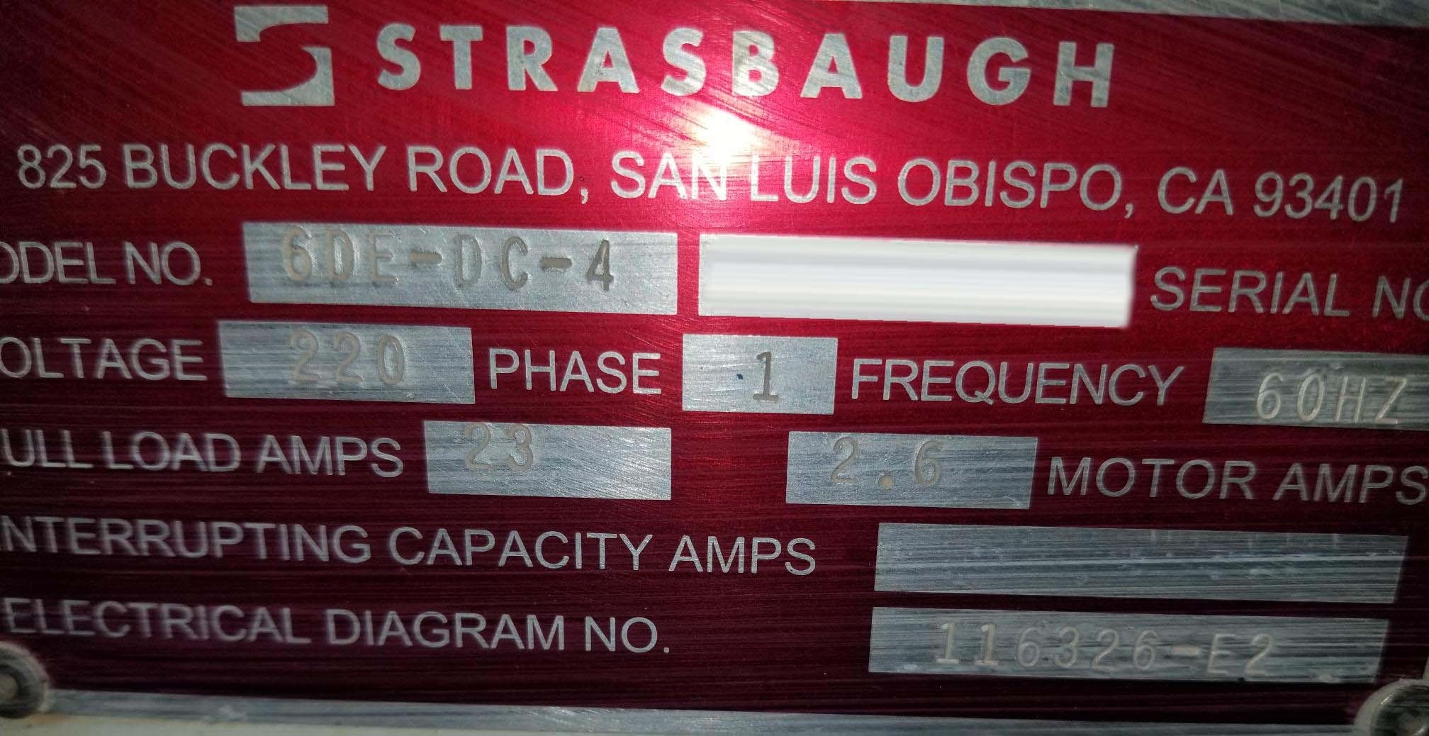 图为 已使用的 STRASBAUGH 6DE-DC-4 待售