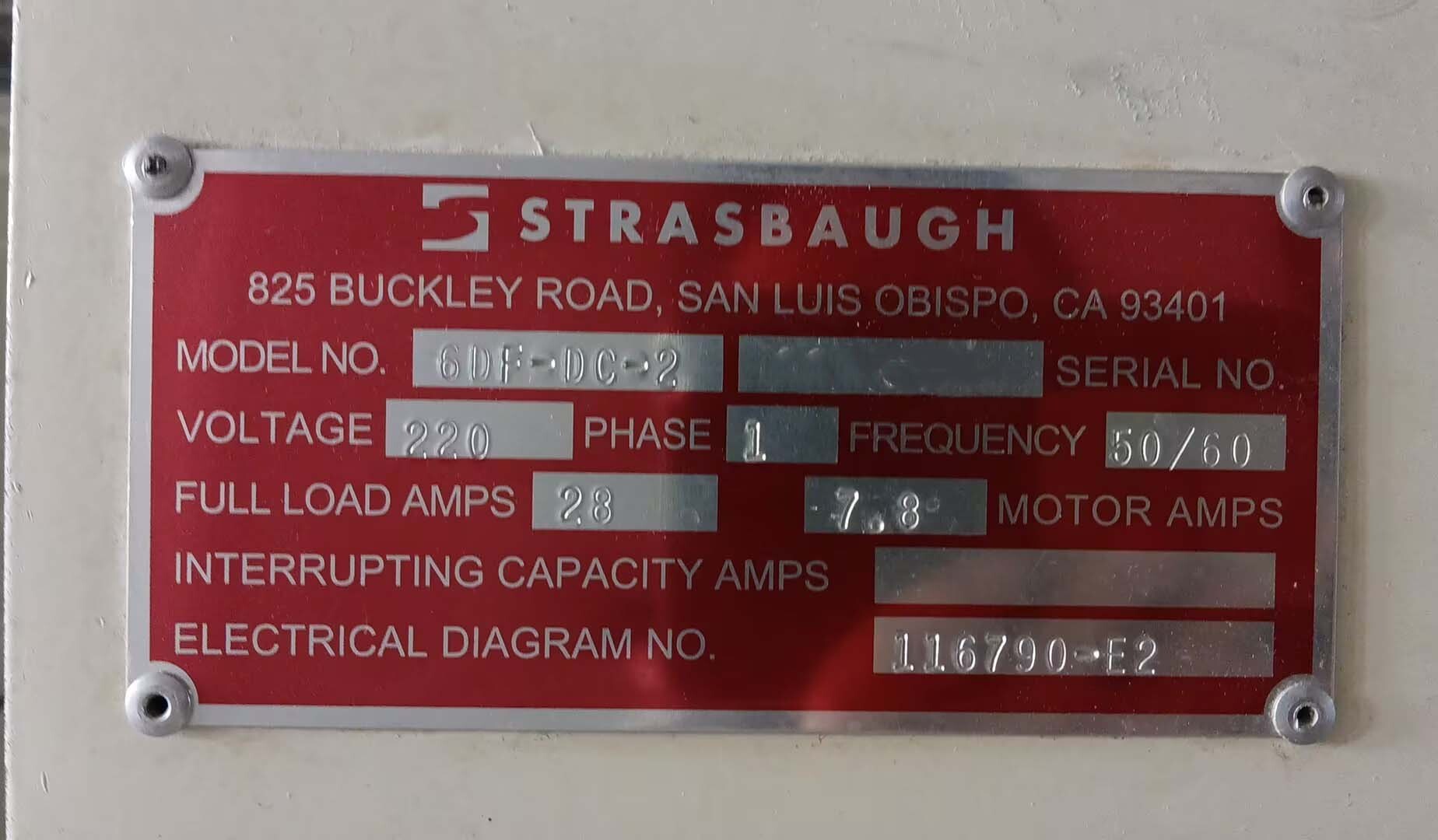 圖為 已使用的 STRASBAUGH 6DF-DC-2 待售