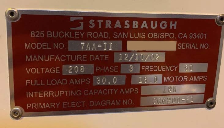 フォト（写真） 使用される STRASBAUGH 7AA-II 販売のために