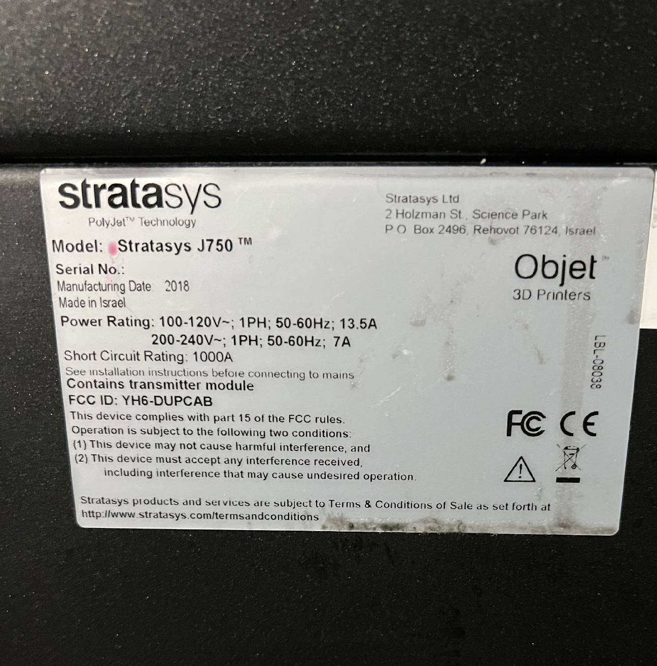 사진 사용됨 STRATASYS / OBJET J750 판매용