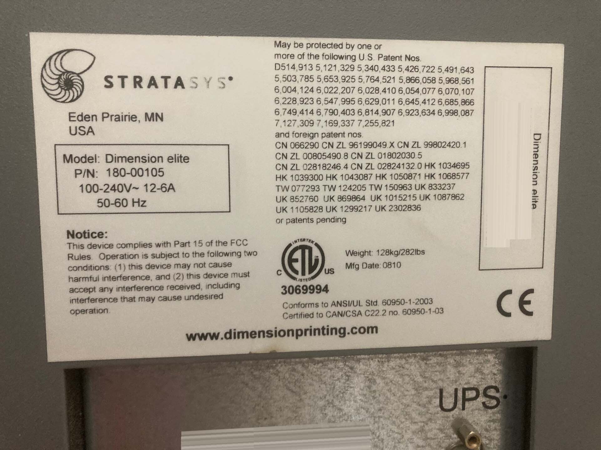 사진 사용됨 STRATASYS Dimension Elite 판매용