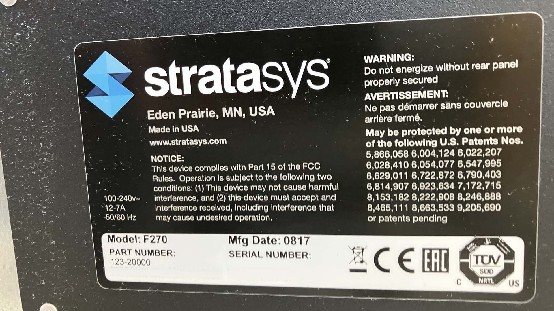 Photo Utilisé STRATASYS F270 À vendre