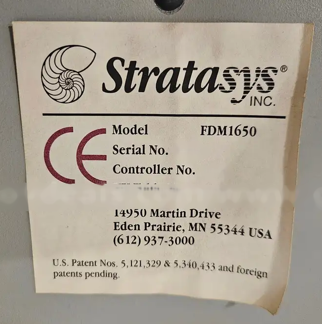 Foto Verwendet STRATASYS FDM 1650 Zum Verkauf