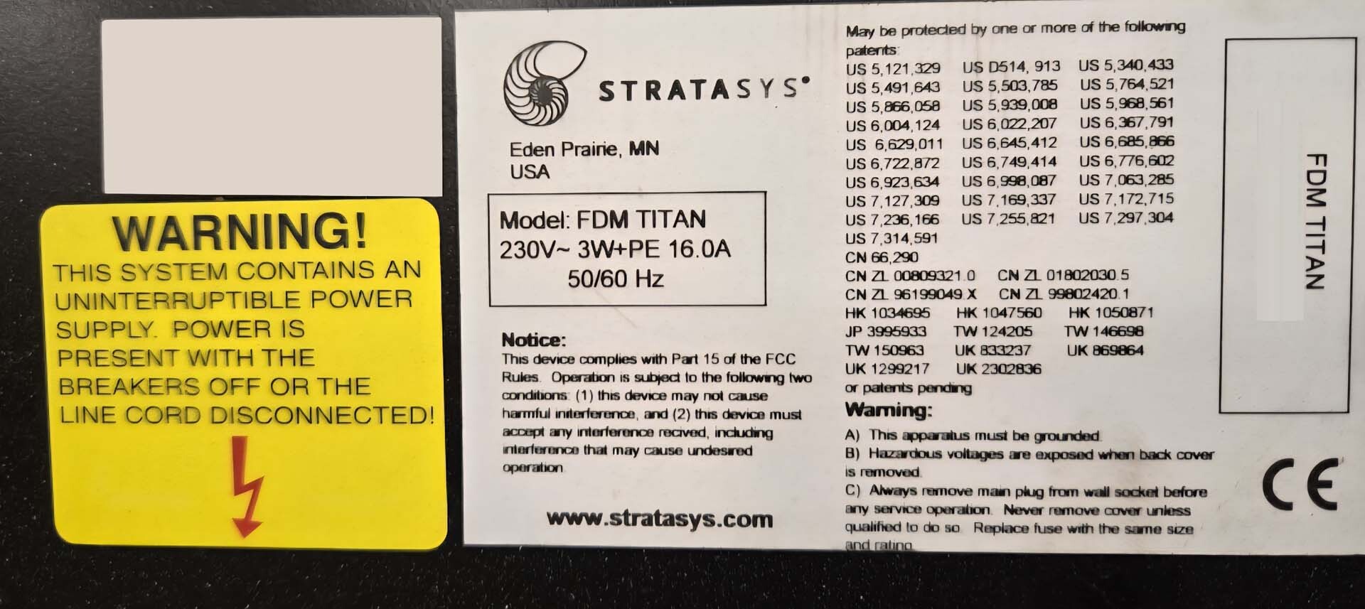 图为 已使用的 STRATASYS FDM Titan 待售