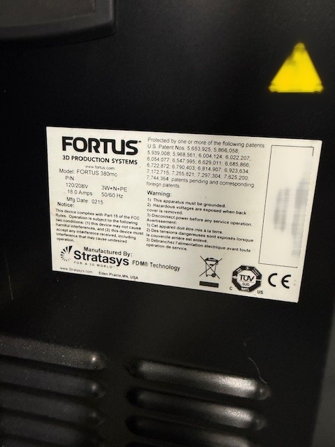 フォト（写真） 使用される STRATASYS Fortus 380MC 販売のために