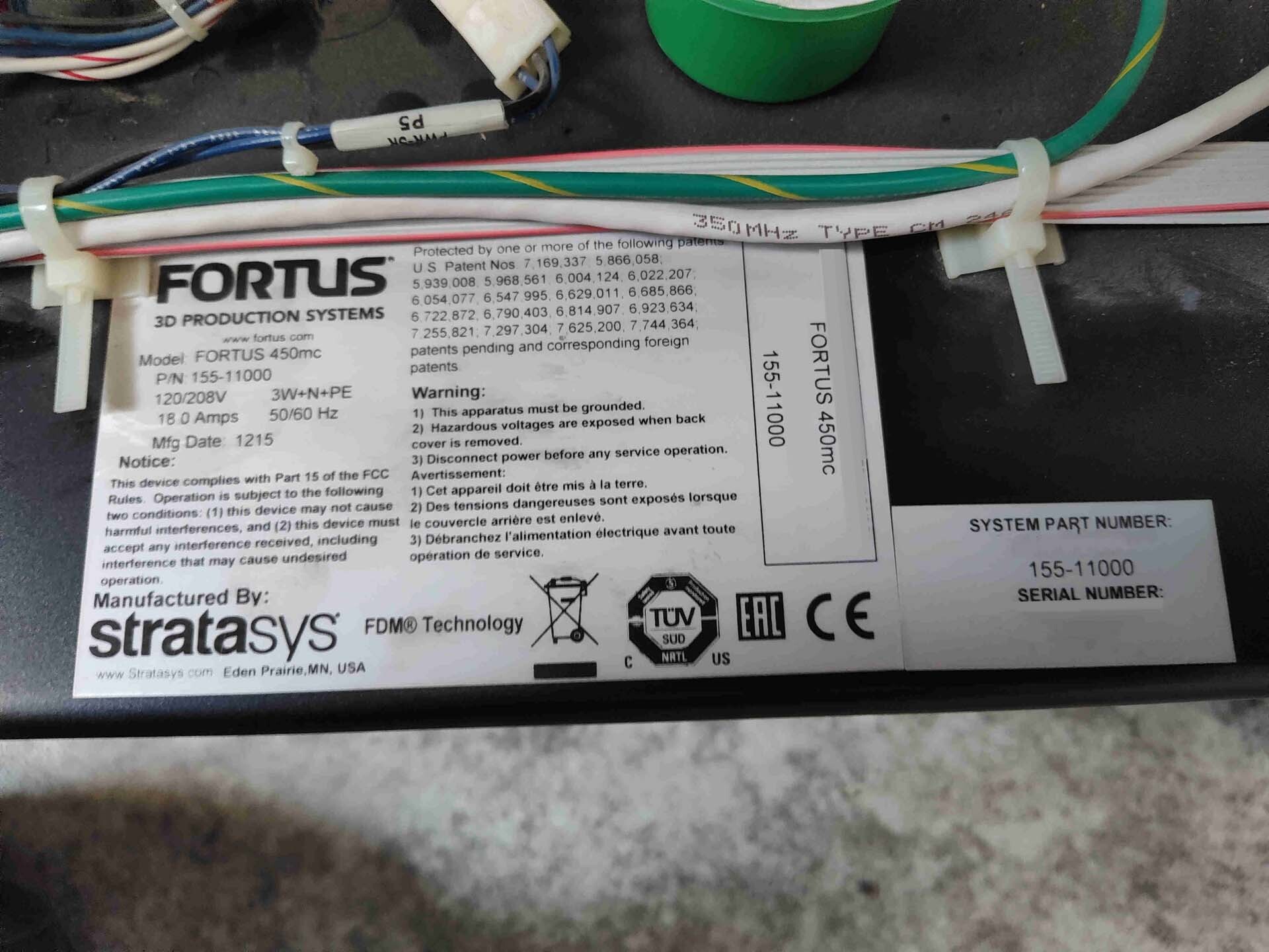 圖為 已使用的 STRATASYS Fortus 450MC 待售