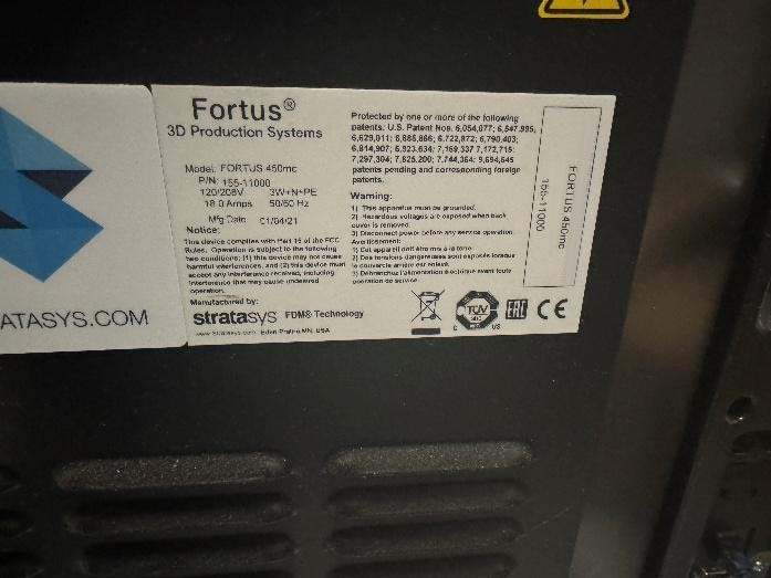 フォト（写真） 使用される STRATASYS Fortus 450MC 販売のために