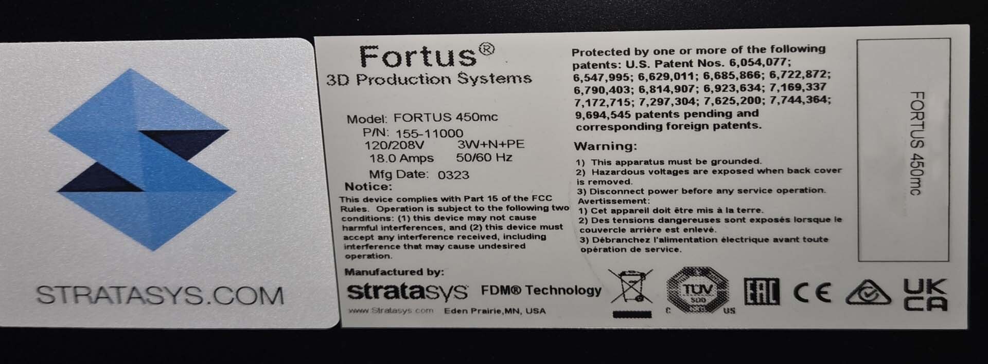 Foto Verwendet STRATASYS Fortus 450MC Zum Verkauf