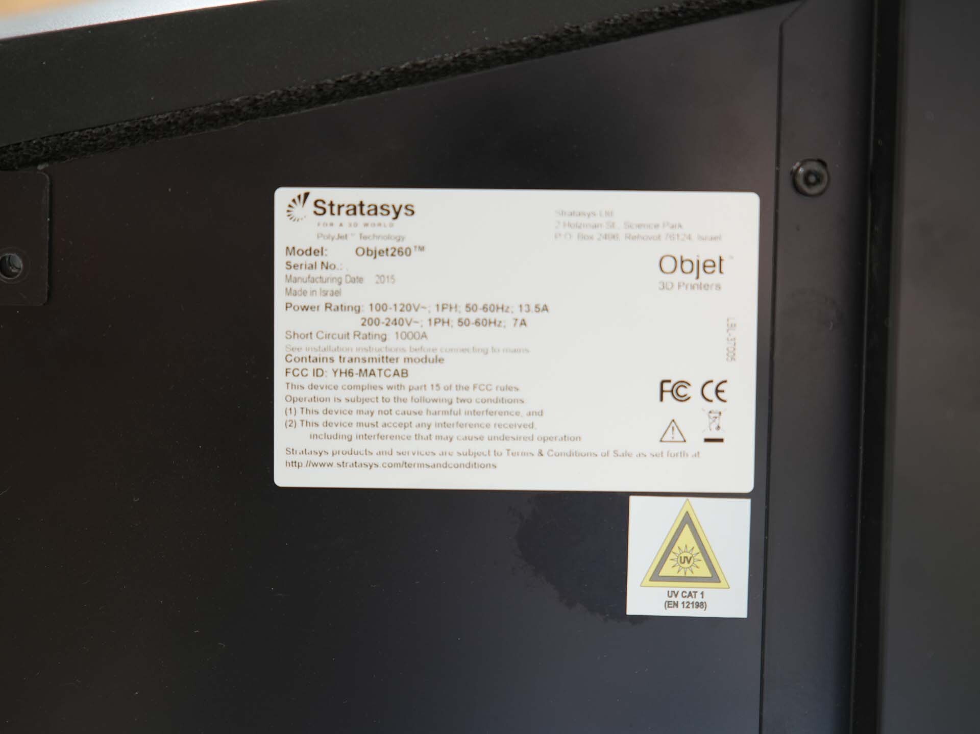 사진 사용됨 STRATASYS Objet 260 Connex3 판매용