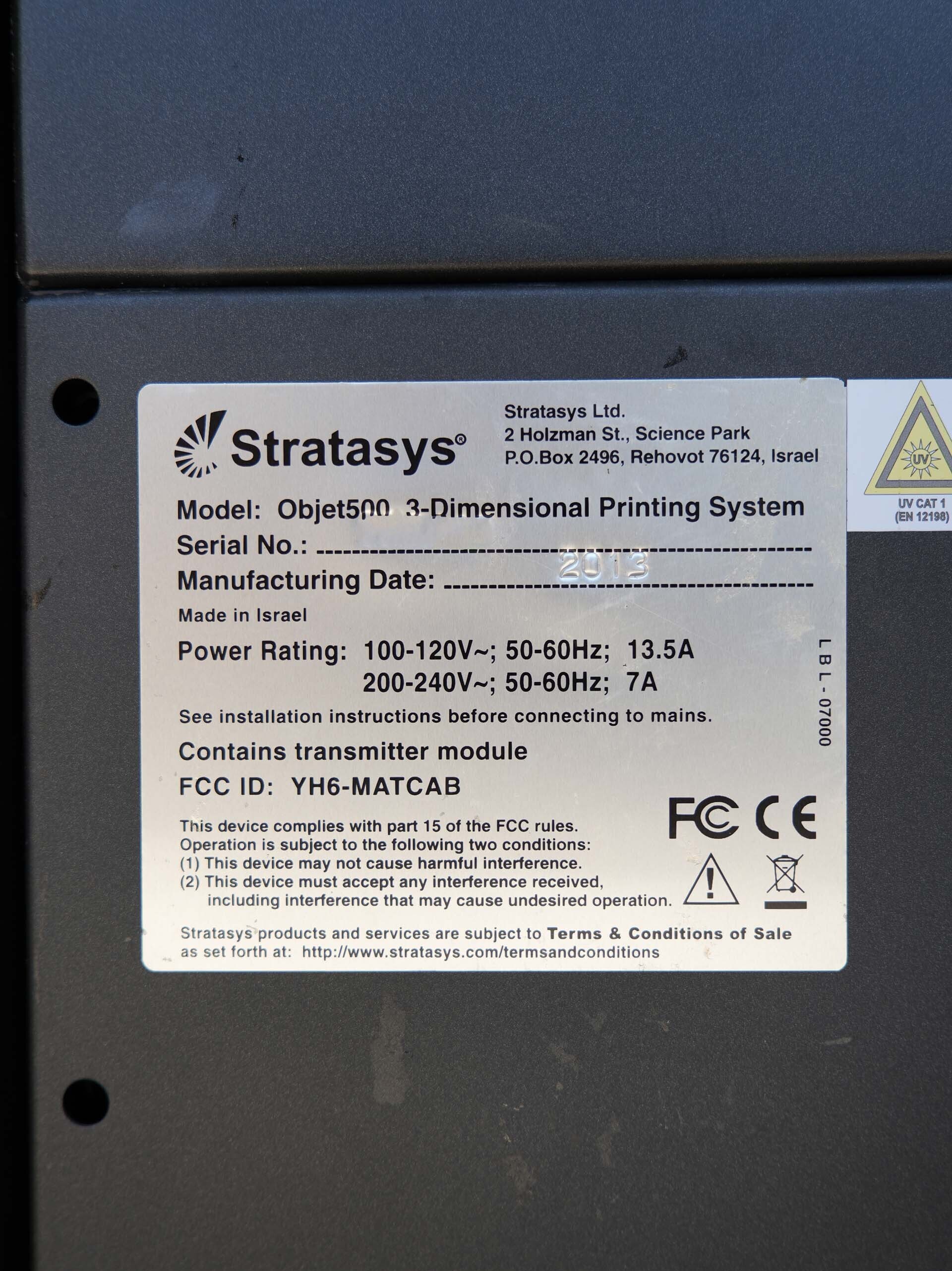 圖為 已使用的 STRATASYS Objet 500 Connex 3 待售