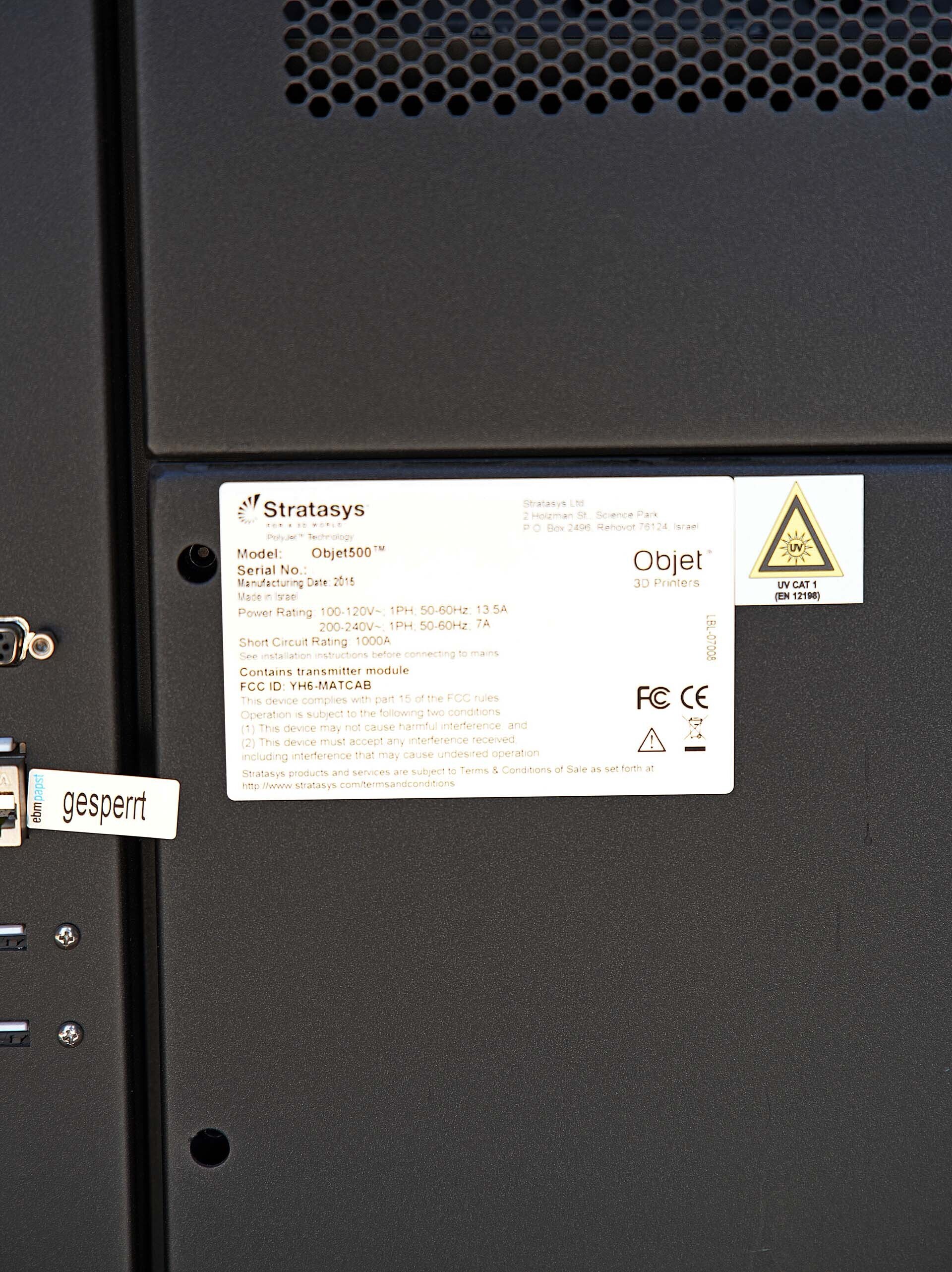 圖為 已使用的 STRATASYS Objet 500 Connex 3 待售