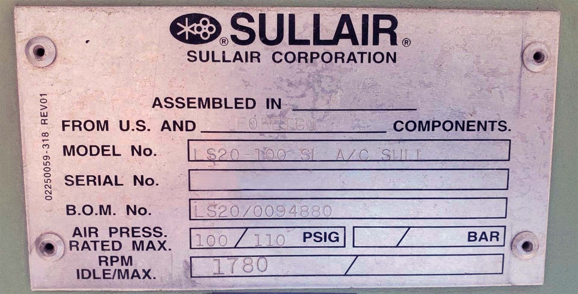 Photo Used SULLAIR LS-20 For Sale
