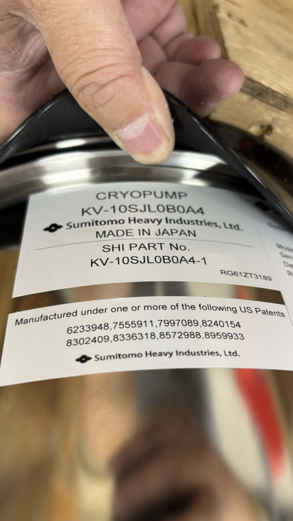 图为 已使用的 SUMITOMO KV-10SJL0B0A4-1 待售