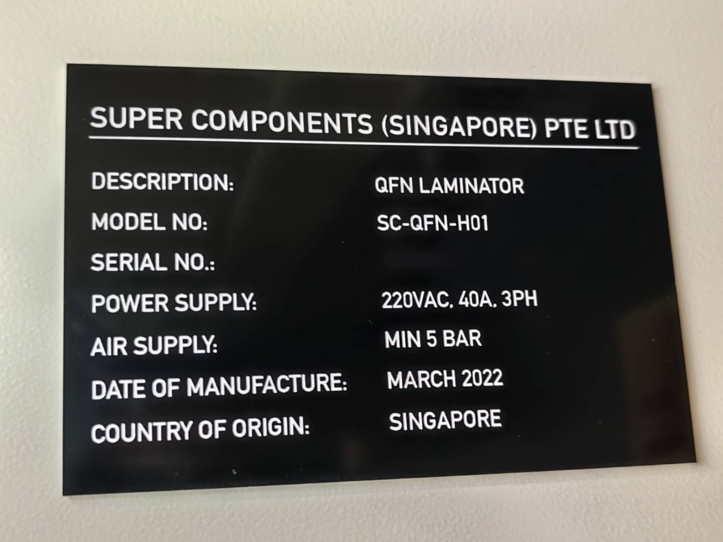圖為 已使用的 SUPER COMPONENTS SC‑QFN‑H01 待售