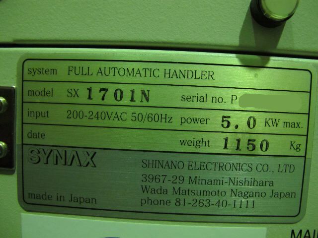 圖為 已使用的 SYNAX SX 1701N 待售