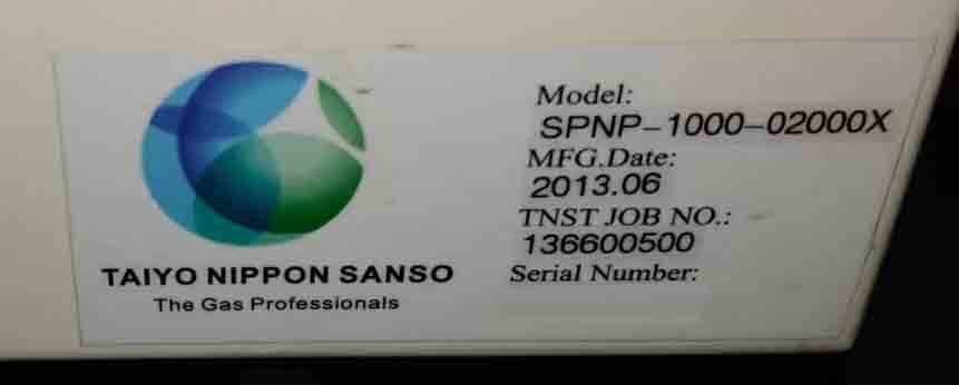 Photo Used TAIYO NIPPON SANSO SPNP-1000-02000X For Sale