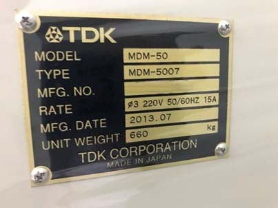 Photo Used TDK MDM-50 For Sale