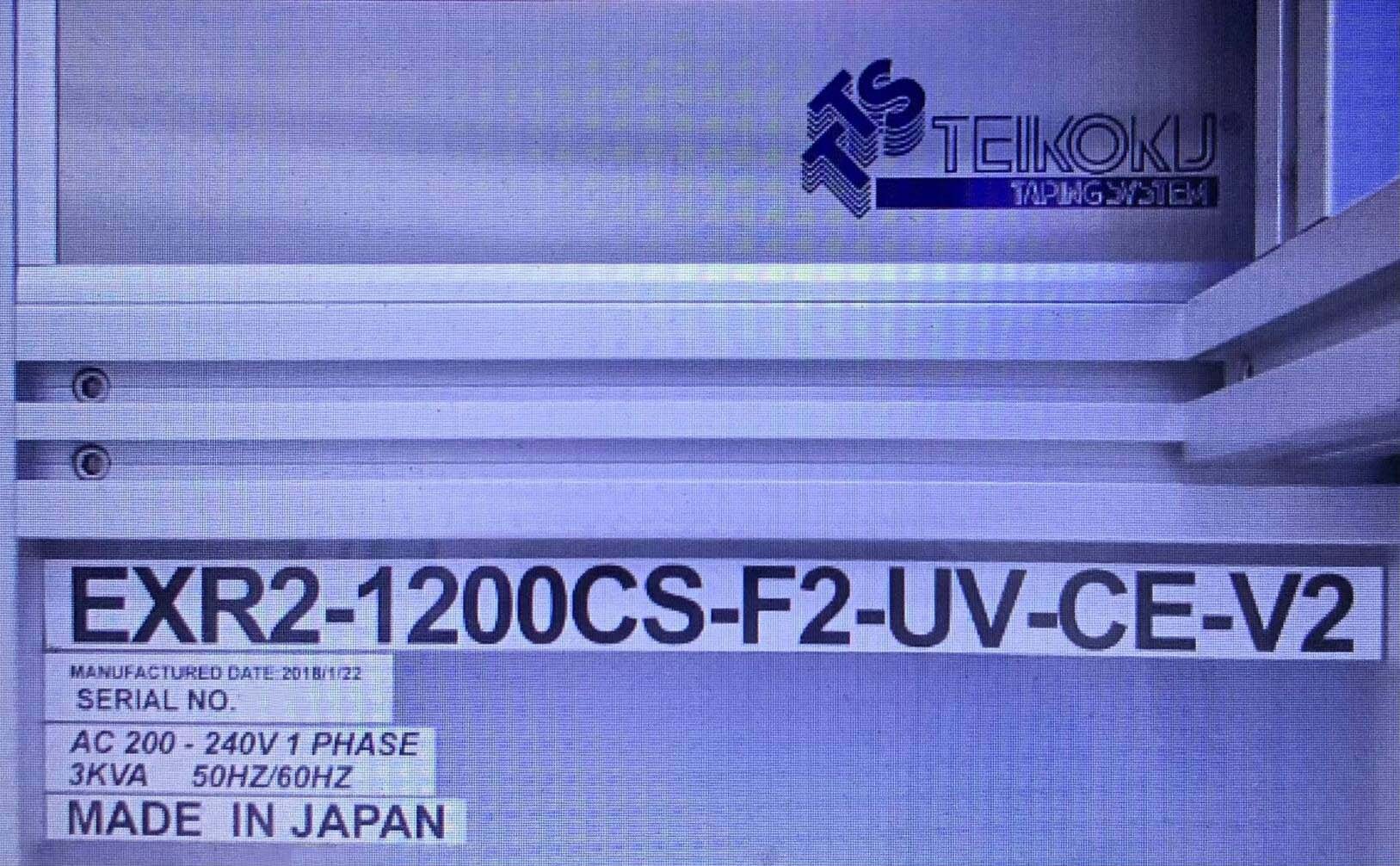 사진 사용됨 TEIKOKU TAPING SYSTEM EXR2-1200CS-F2-UV-CE-V2 판매용