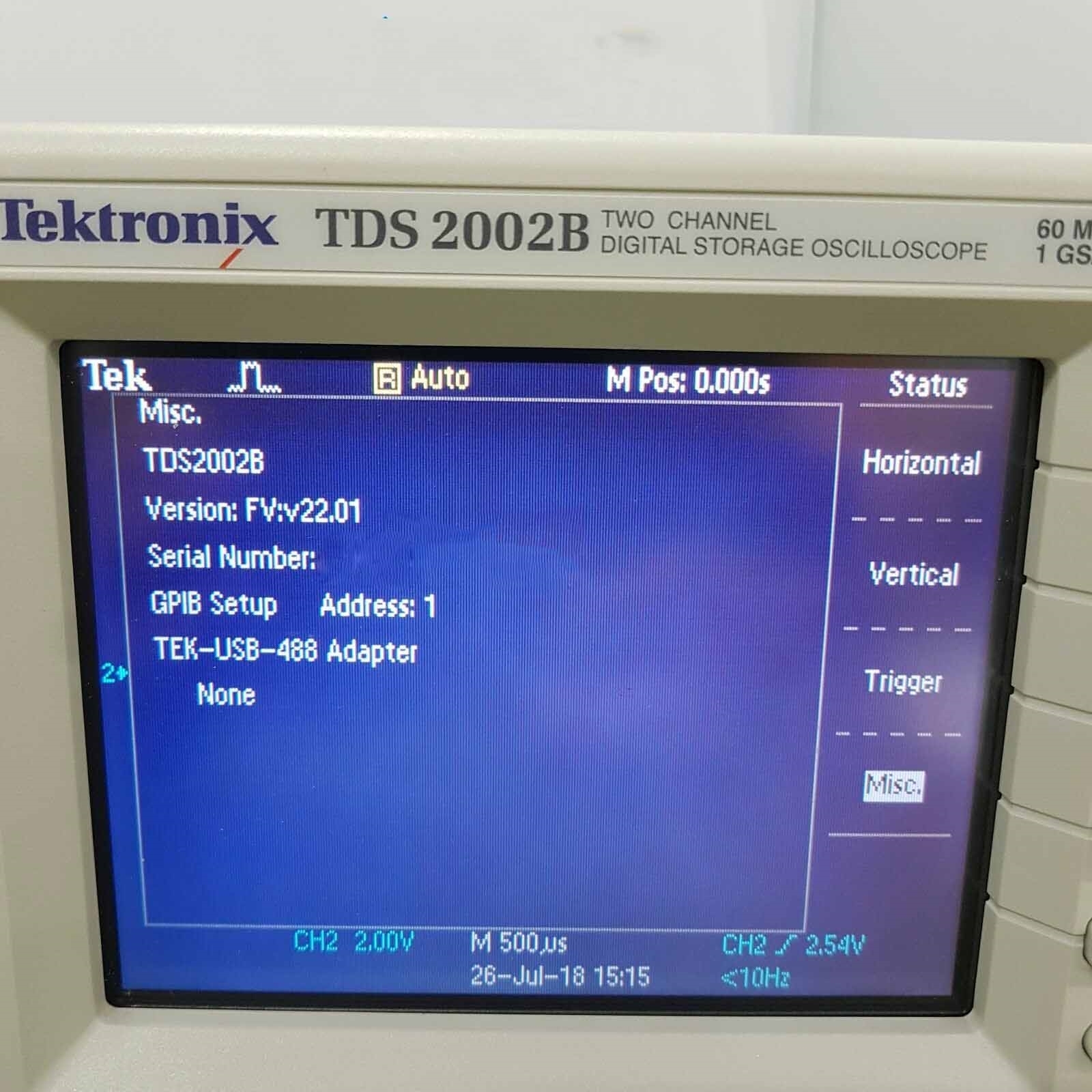 Photo Used TEKTRONIX TDS 2002B For Sale