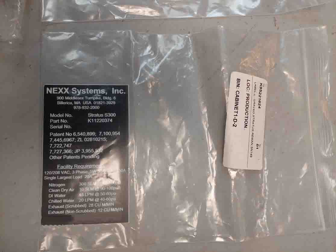 Photo Used TEL / NEXX Spare parts for Stratus For Sale