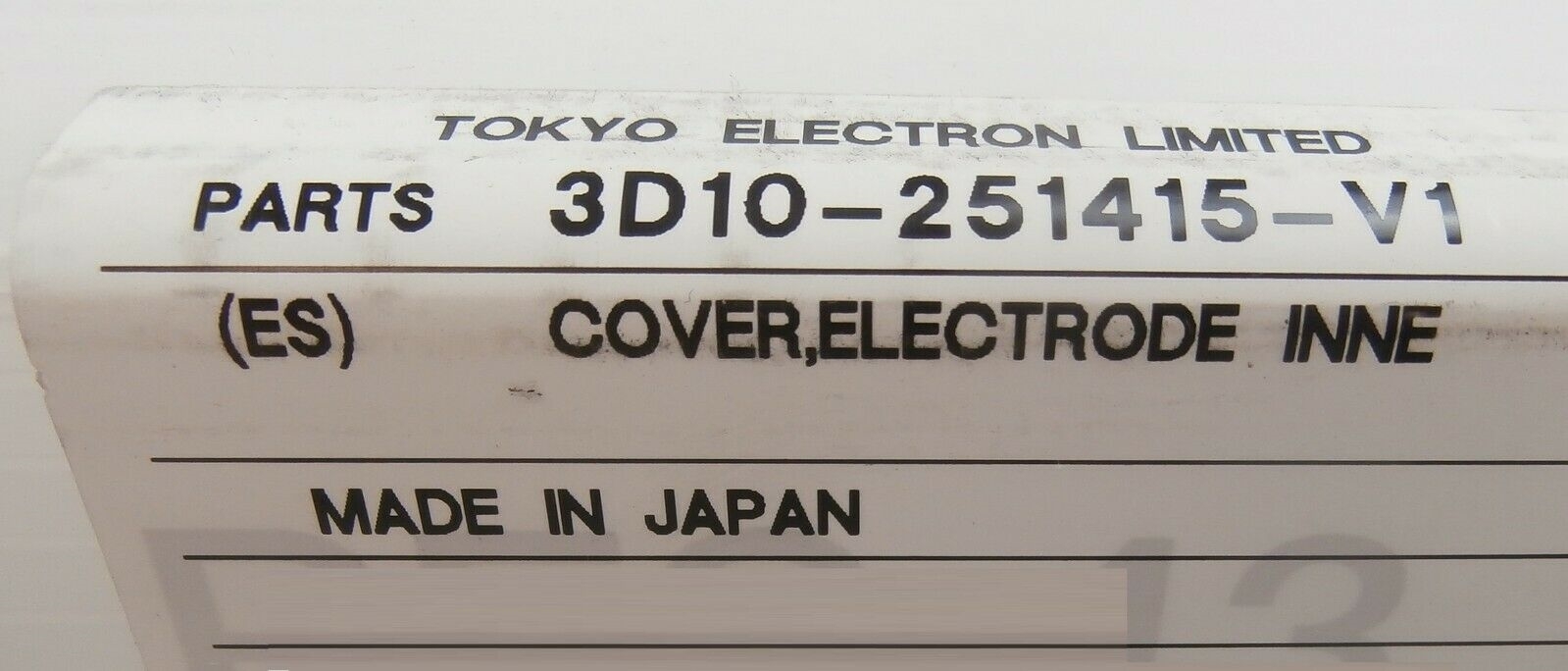 Photo Utilisé TEL / TOKYO ELECTRON 3D10-251415-V1 À vendre