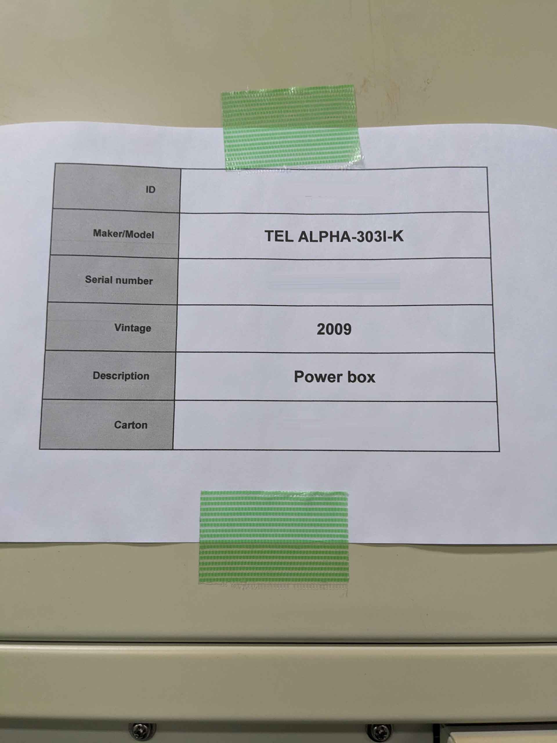 사진 사용됨 TEL / TOKYO ELECTRON Alpha 303i-K 판매용