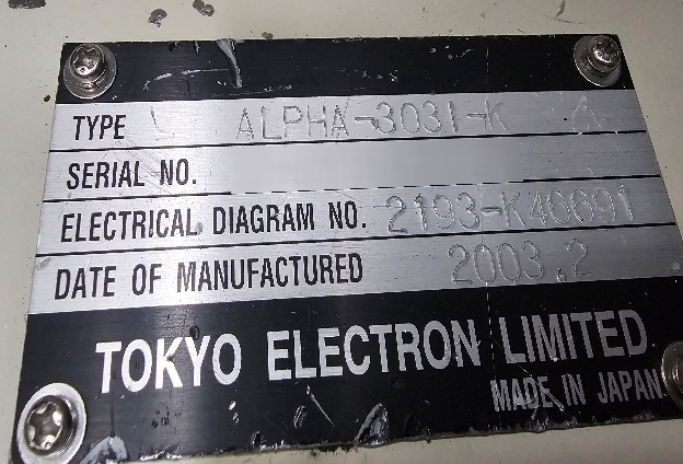 フォト（写真） 使用される TEL / TOKYO ELECTRON Alpha 303i-K 販売のために