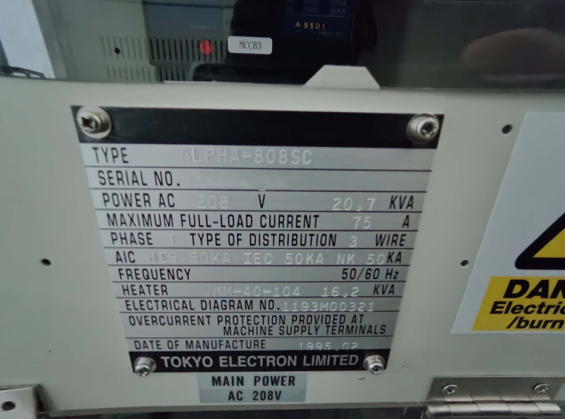 图为 已使用的 TEL / TOKYO ELECTRON Alpha 808SC 待售