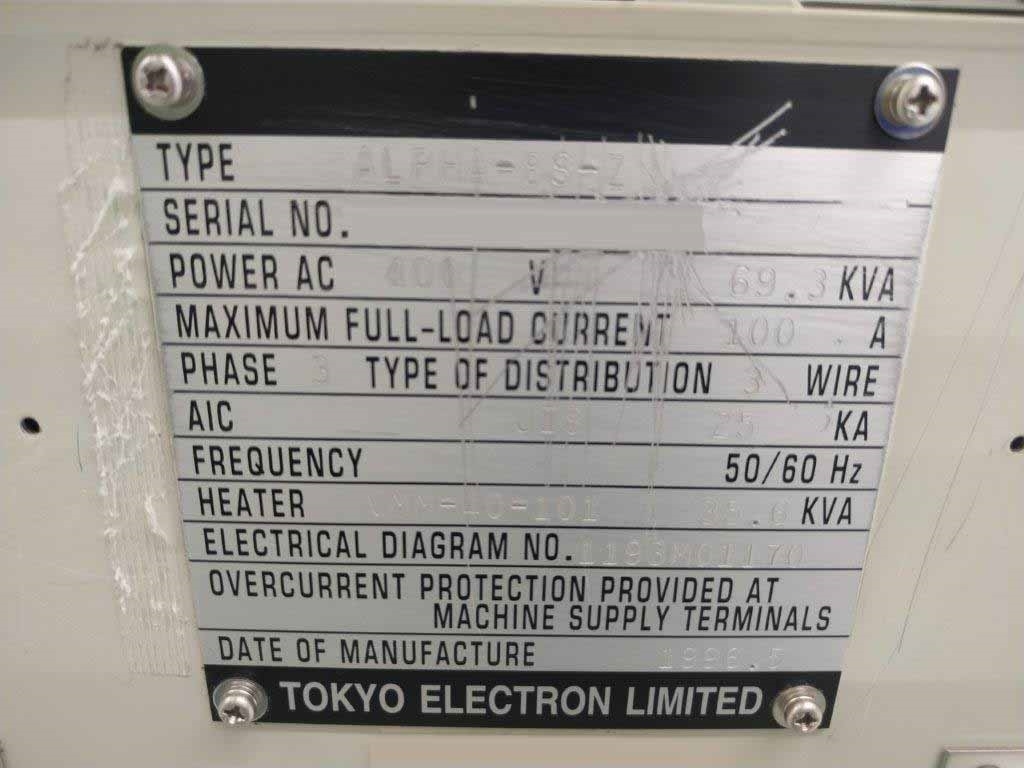 圖為 已使用的 TEL / TOKYO ELECTRON Alpha 8S-Z 待售