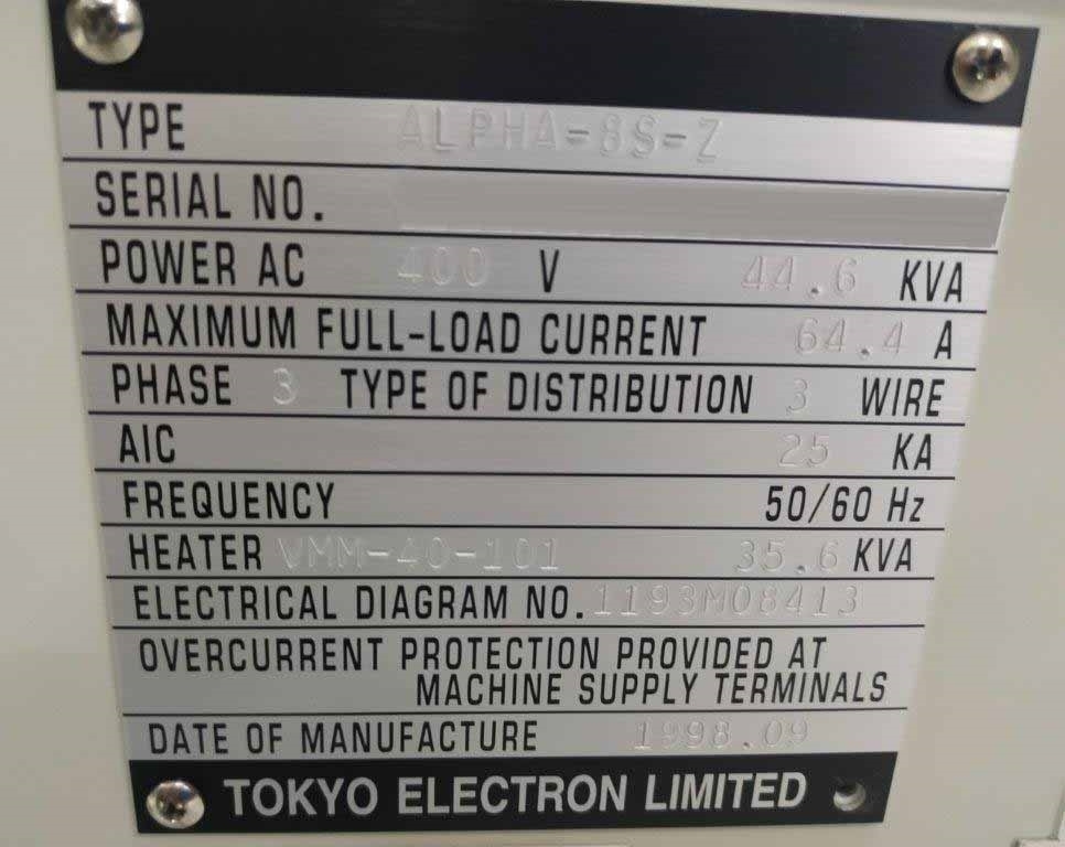 Foto Verwendet TEL / TOKYO ELECTRON Alpha 8S-Z Zum Verkauf
